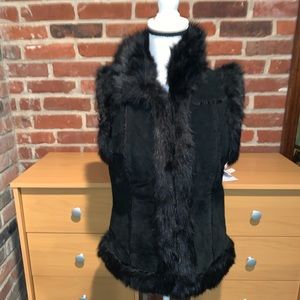 Express Suede and Fur Vest